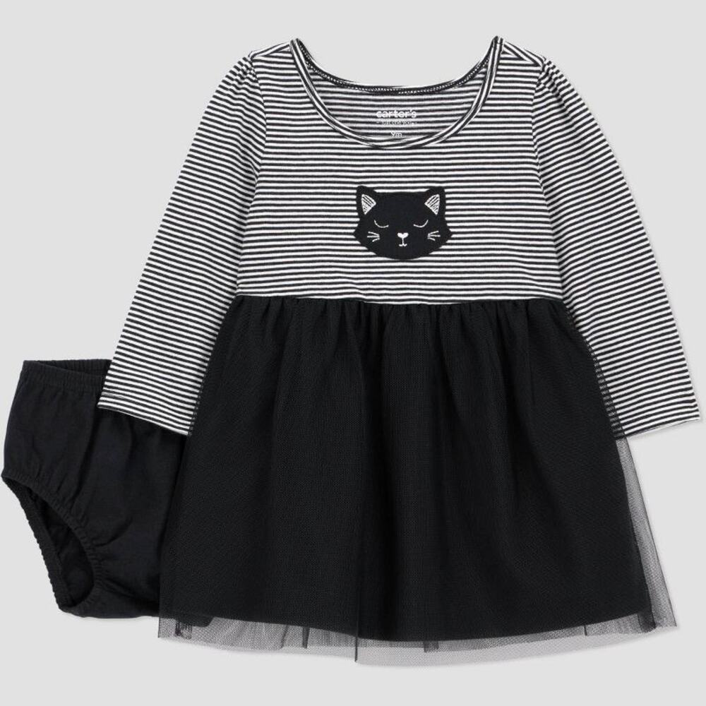 Carter's Just One You® Baby Girls' Halloween Striped Cat Dress